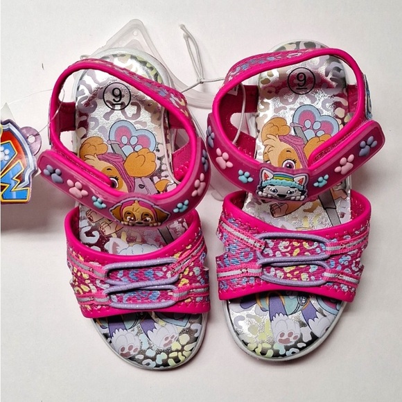 New! Nickelodeon Paw Patrol Light Up Strap Sandals Toddler Girls Shoes pink - Picture 2 of 8